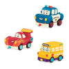 Mini Pull-Back Vehicles Set, Bus & Cars, Multi, 3Pc