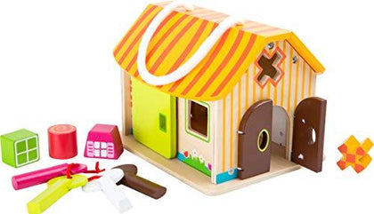 wooden toys Wood Shed with Keys Motor Skills Playset