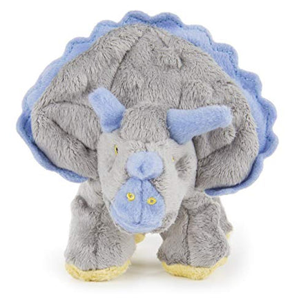 Triceratops With Chew Guard Technology Tough Plush Dog Toy, Grey, Small